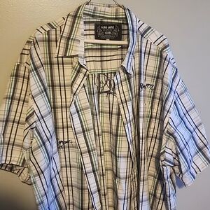 Big Man's 4XB Button down Actual Factual graphic design front and back